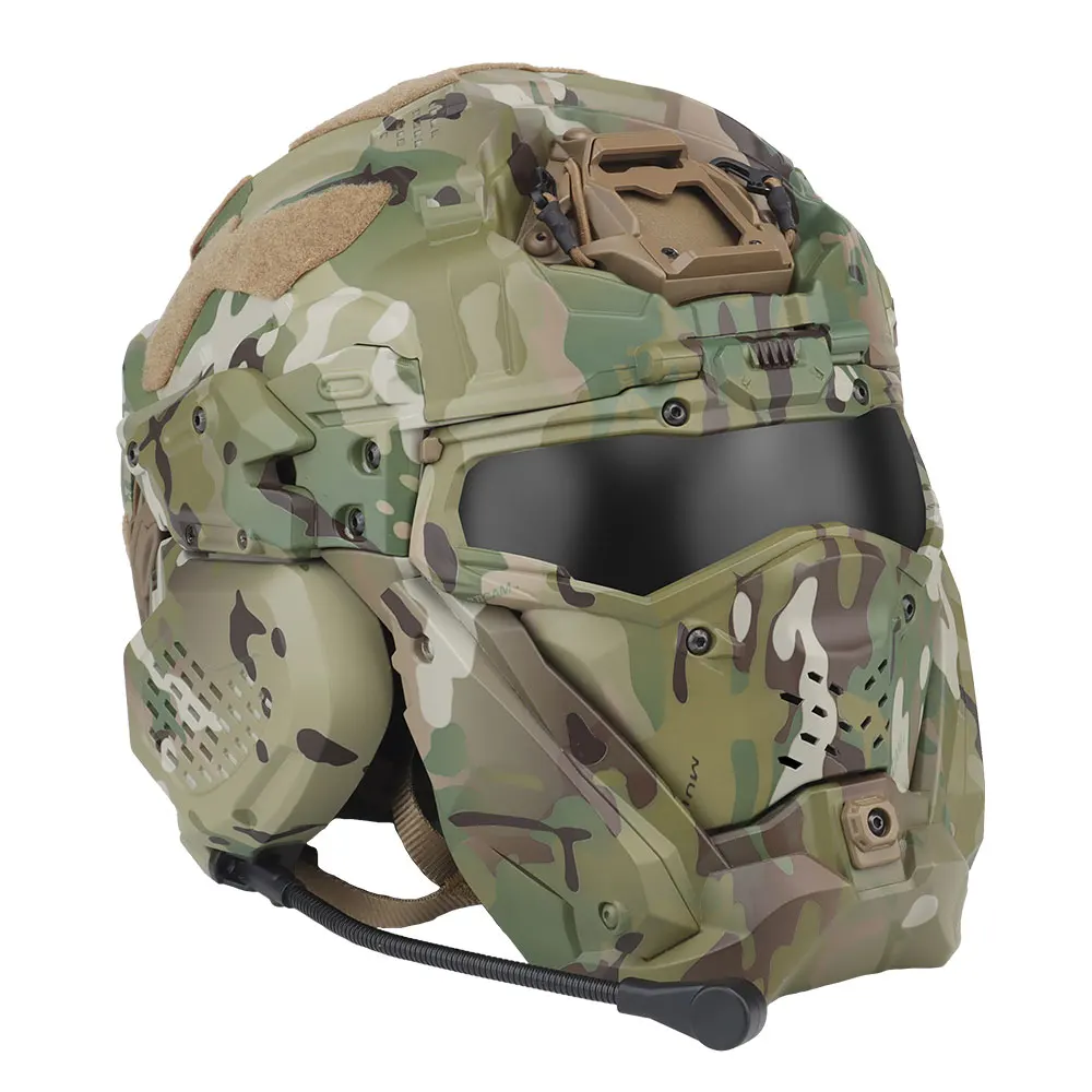 

Assault Tactical Helmet Built-in Headset Integrated Full Protective Hunting Combat Airsoft Helmet Motorcycle Riding Safety Gear