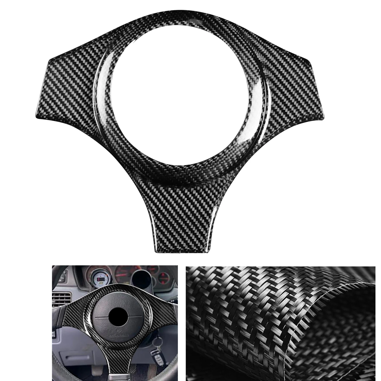 Carbon Fiber Steering Wheel Cover Paddle Sticker Trim Panel Frame Cruise Board Strip For Mitsubishi Lancer EVO 7 8 9 2001-2007