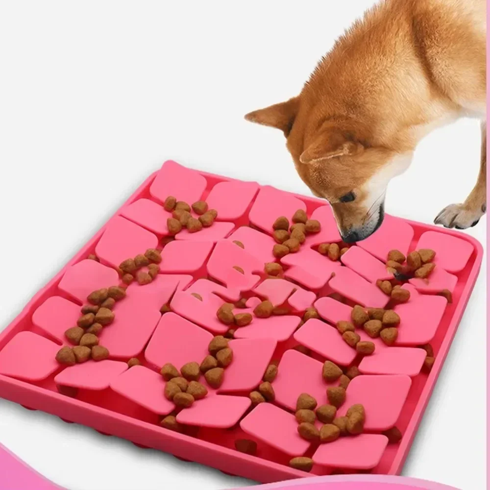 Dog Food Slow Feeder Sniff Mat with Suction Cup for Train Your Dog's Senses Anti-choking Silicone Snuffle Mats Pet Accessories