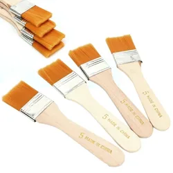 2Pcs Hair Painting Brushes Set Nylon Bristle Acrylic Oil Paint Brush Watercolor Drawing Art Supplies with Wood Handles