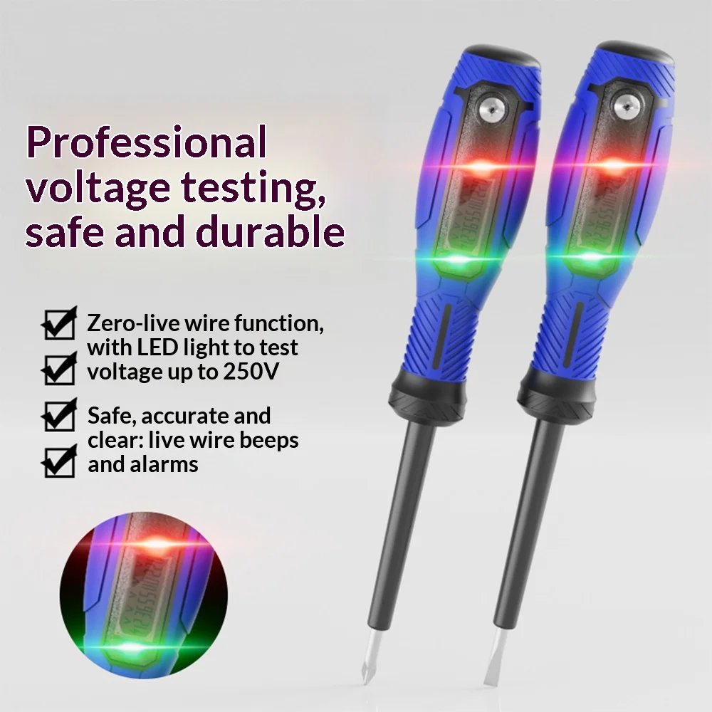 

LED Digital Display Screwdriver Voltage Tester, Non-Contact AC Voltage Detector and Circuit Breaker Finder with Magnetic Bits