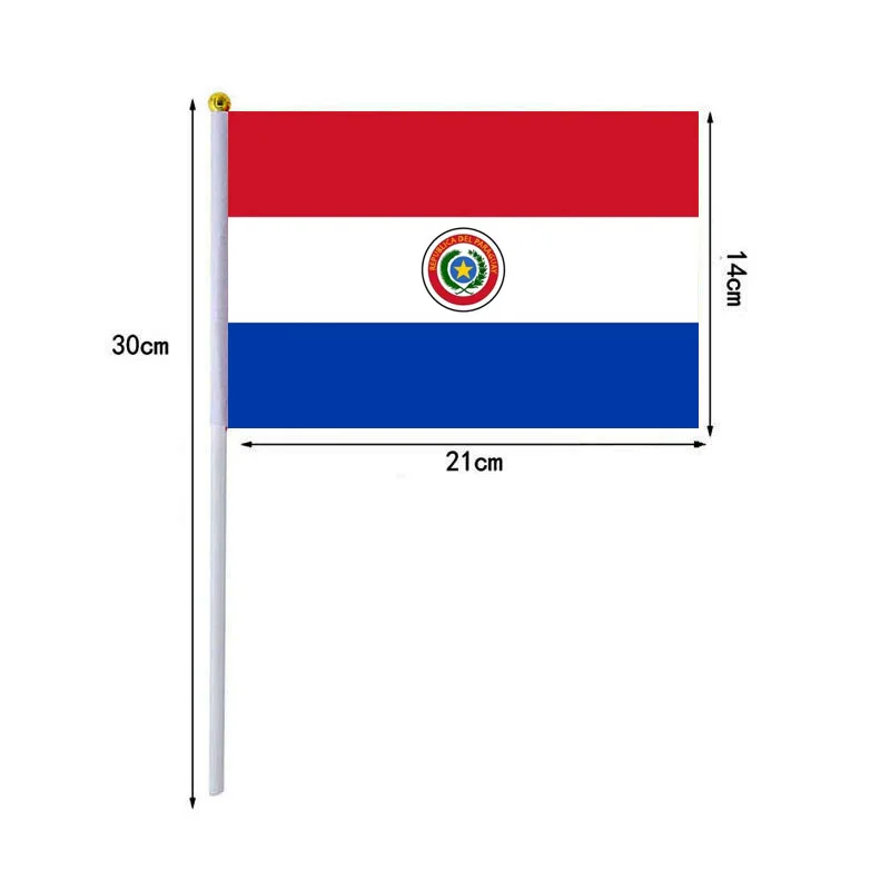 10 Pcs/lot Paraguay Hand Waving Flags 14x21cm Paraguay Flag Wholesale