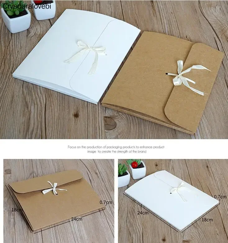 24*18*0.7cm Large Scarf packaging Box paper box Packaging Bag with Ribbon Gift Box postcard photo Package Envelope Gift Box Silk view 2