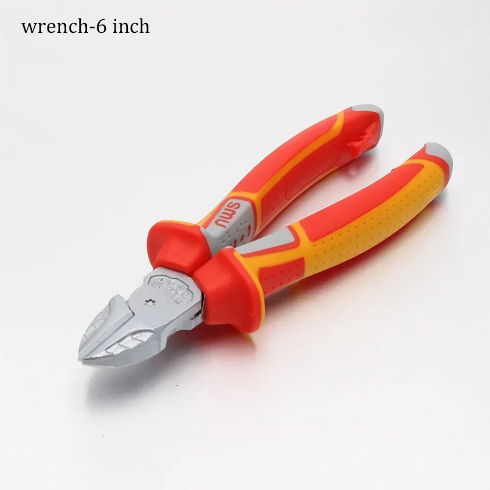 كماشة سلكية من الدرجة الصناعية الألمانية، كماشة أنف حادة، كماشة أنف قطرية، 6/7/8 بوصة، للكهربائيين، أداة يدوية #3