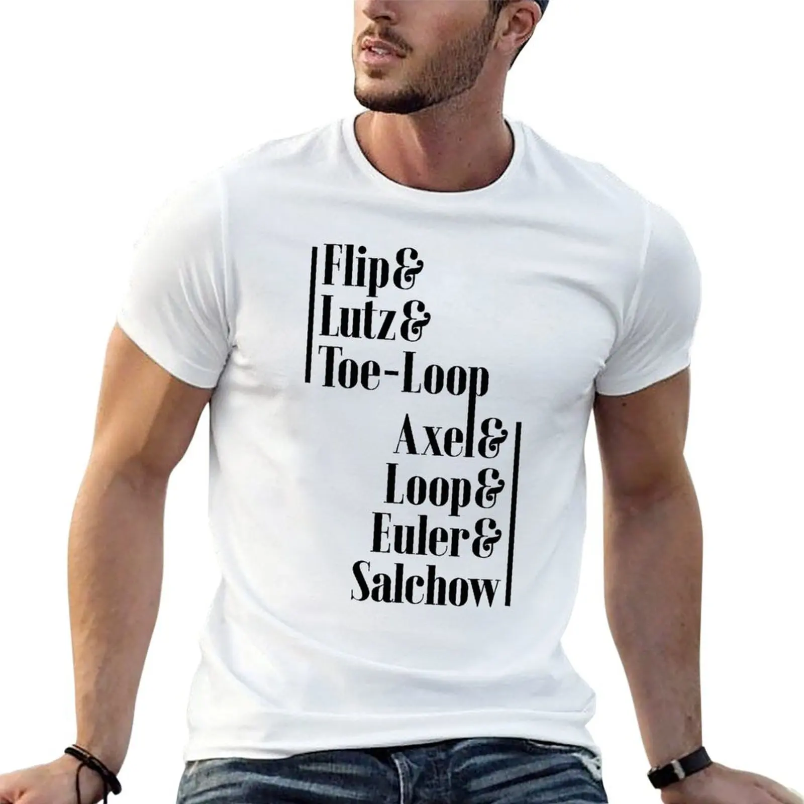 

Figure Skating Edge And Toe Jumps Black T-Shirt men t shirt cotton 100% man t shirts cotton T-Shirt