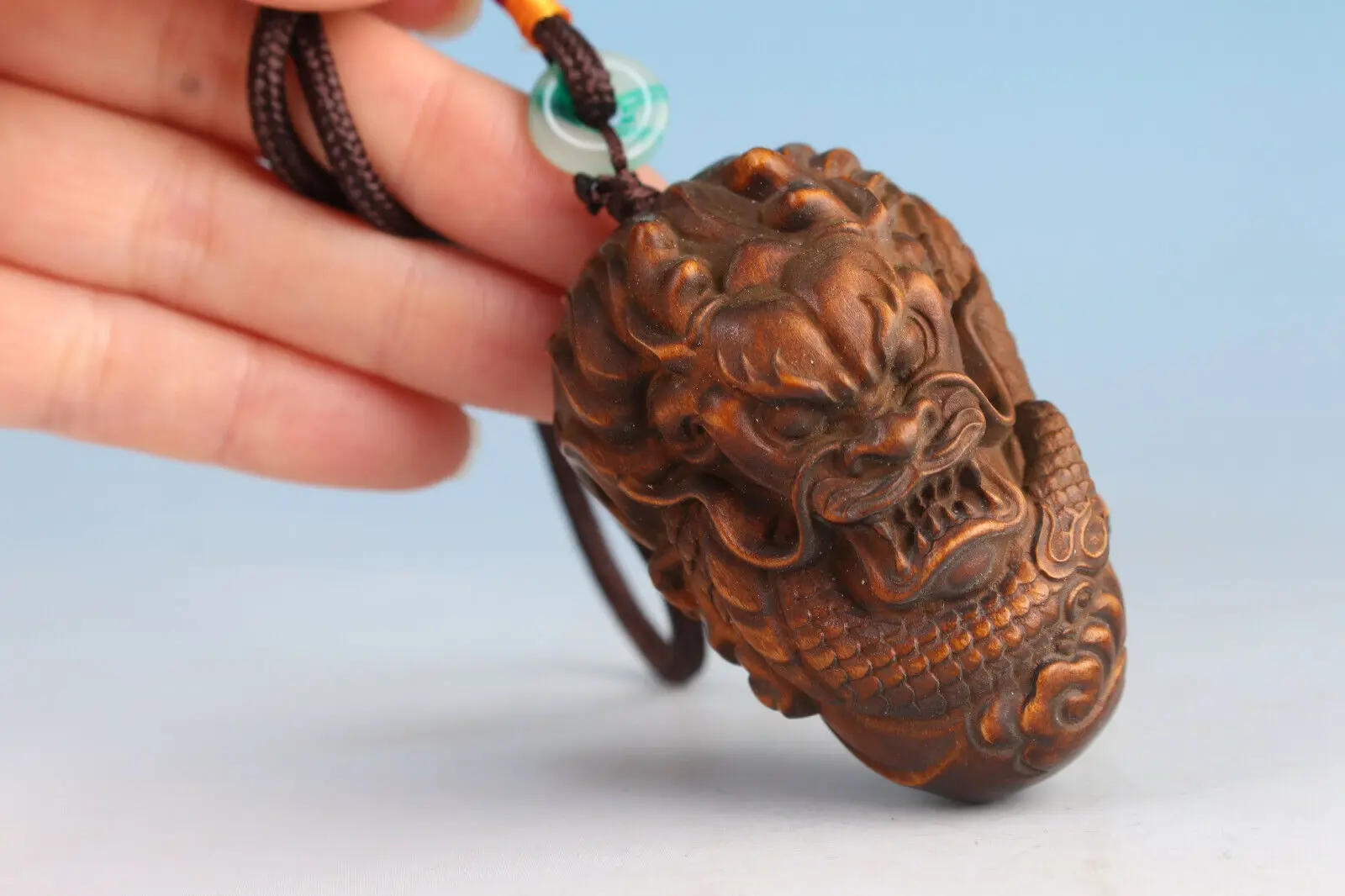 chinese Japanese Boxwood Collect dragon Netsuke Vintage Statue figure Hand piece
