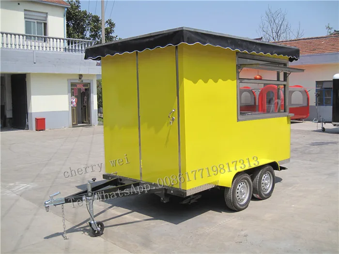 Carros de comida con envío gratis de 510 cm de longitud, carrito móvil de acero inoxidable para perritos calientes, remolque de concesión, remolque de comida remolcable a la venta