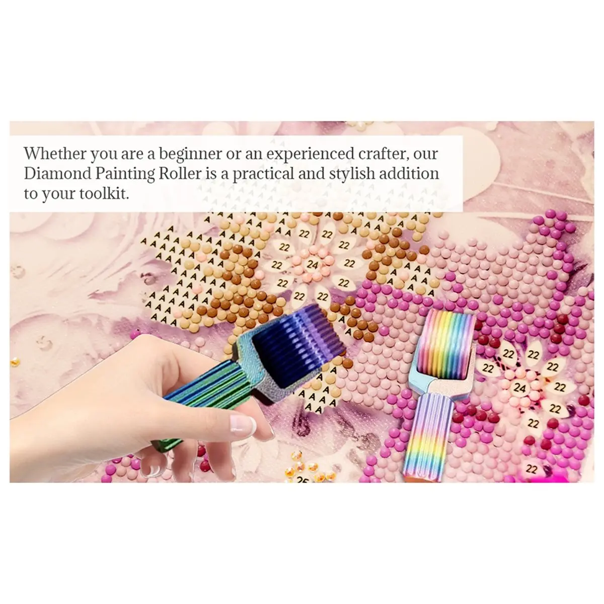 Rolo - Ferramenta de alisamento eficiente para artesanato, rolo com 10 cristas na cor do arco-íris