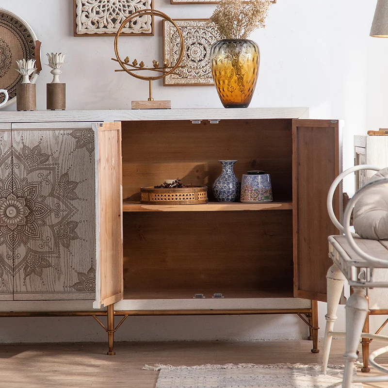 Customizable French Vintage Entrance Cabinet White Entry Locker