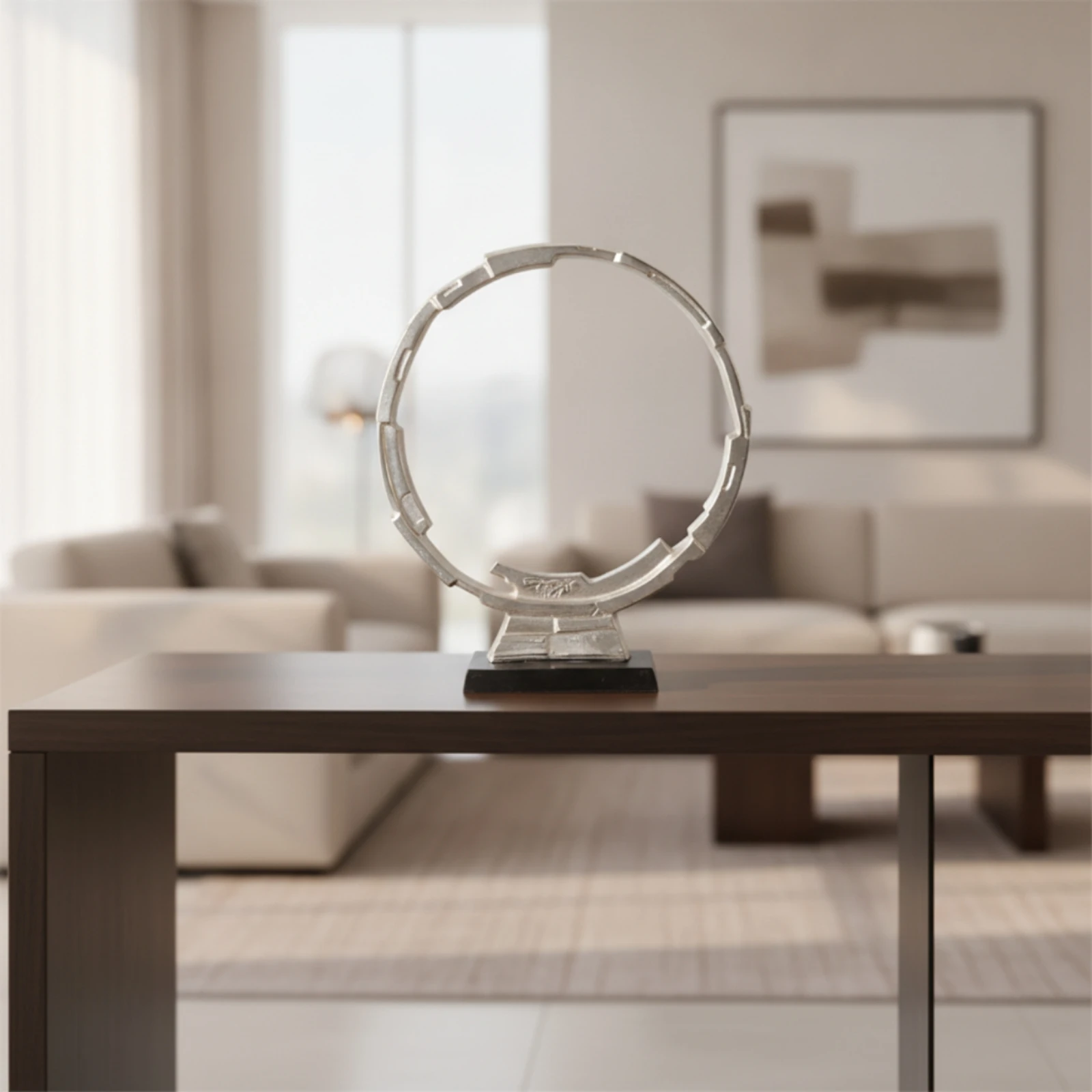 Circular Sculpture Decorative Abstract Sculpture Abstract Statue Minimalistic Circular Statue Elegant for Homeowners