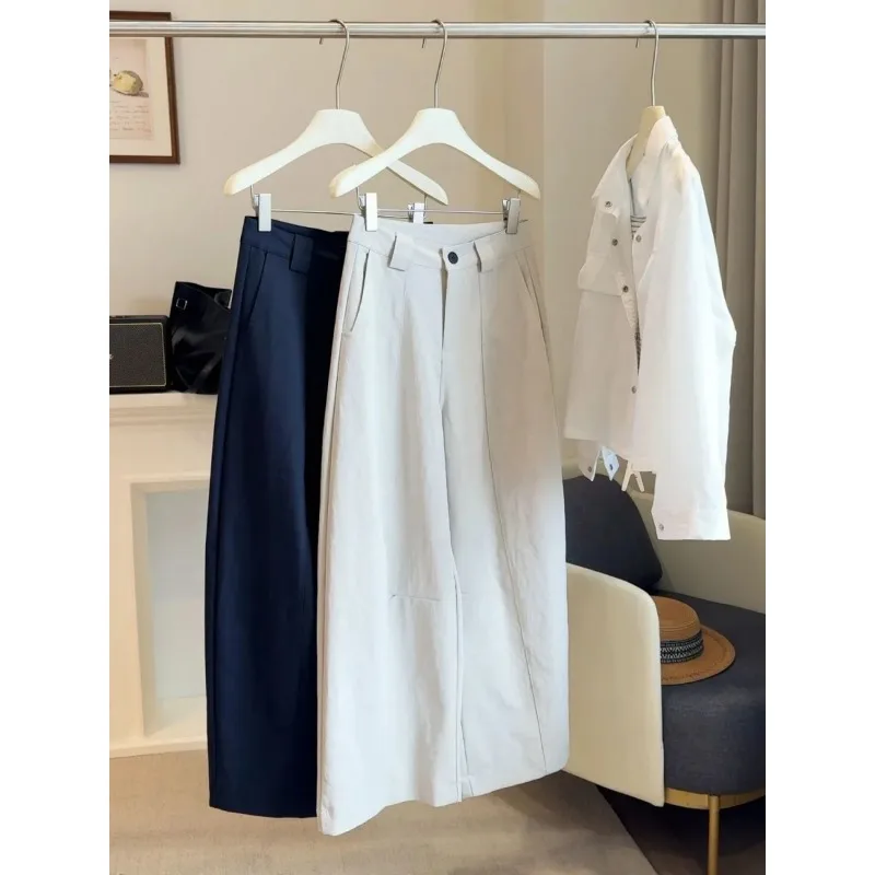 

Fashionable Pear-shaped Casual Wide-leg Pants for Women 2025 Autumn Korean Version New High-waisted Loose Straight Long Pants
