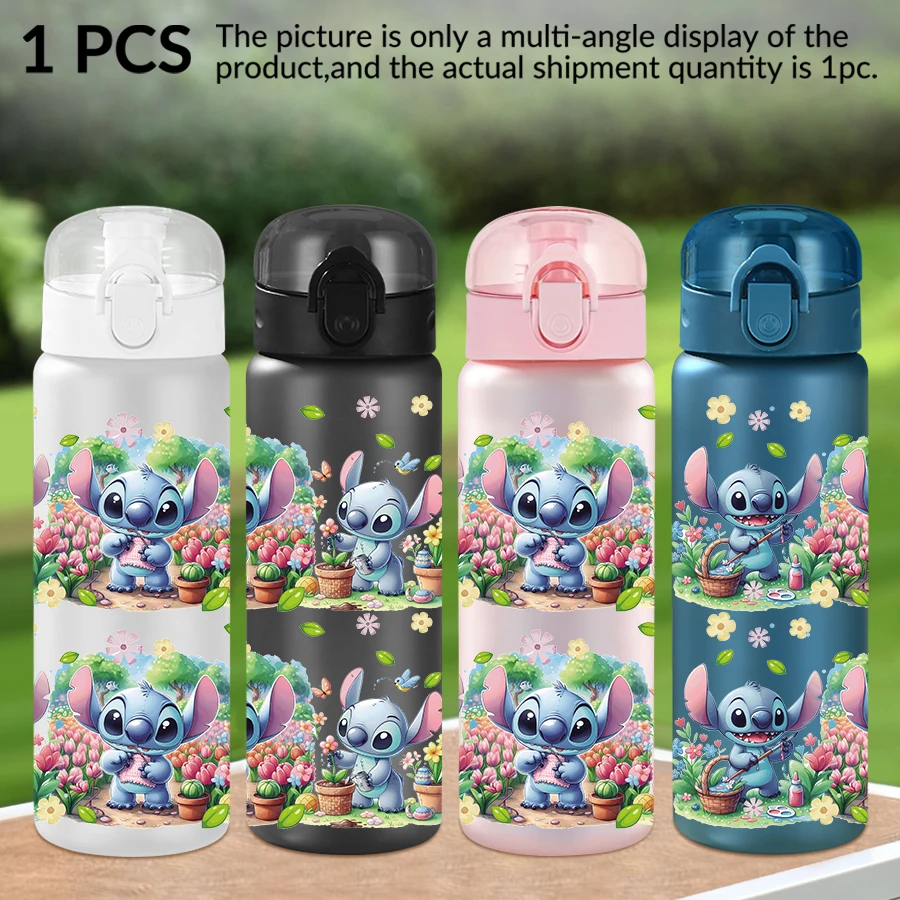 

1Pc Disney Stitch Floral Pattern 26oz Plastic Water Bottle Outdoor Sports Water Cup Birthday/Homecoming Gift