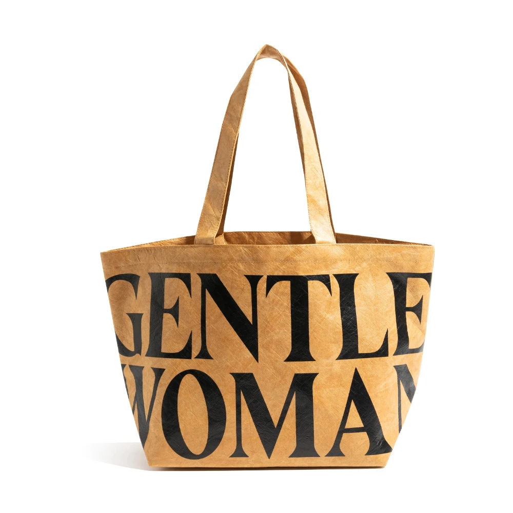 

CICU Kraft Paper Letter Patten Woman Tote Handbag Square Large capacity Vintage Woman's Shoulder Purse Retro Lightweight Bag