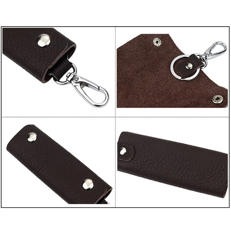 Men\'s Business Leather Key Case Waist Hanging Key Chain Household Large Capacity Female Fashion Multi-function Car Lock Key Bag