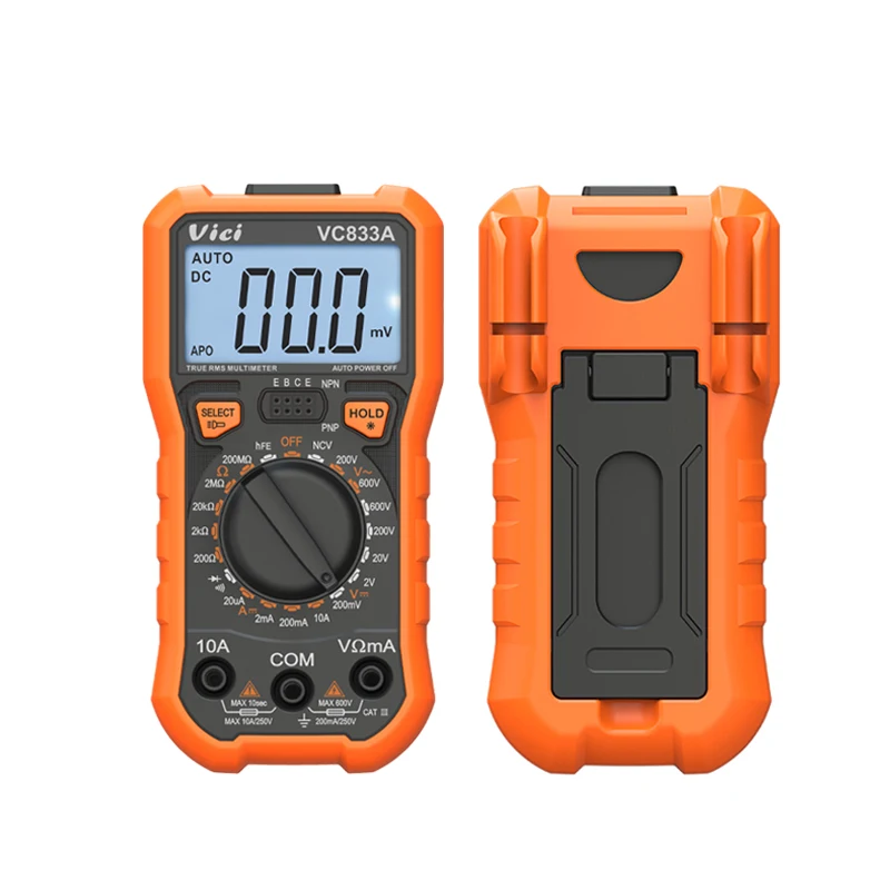 

NCV T-RMS Digital Voltage Ampere Resistance Triode Diode Continuity Testing Functions VC833A Multimeter