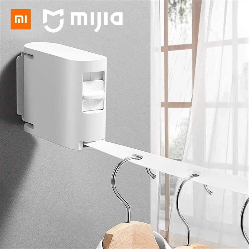 Xiaomi Mijia-Mini Varal Invisível, Cremalheira De Secagem, Retrátil, Varanda Linha De Roupa, Nenhuma Perfuração Necessária, Anti-derrapante