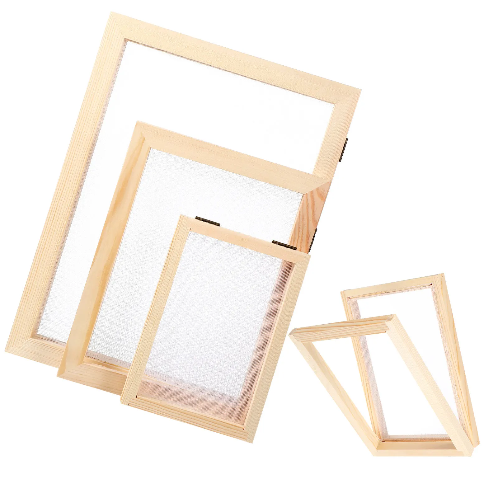 

1Set Mold and Deckle Paper Making Kit Double Layer Wooden Frames High Density Mesh Smooth Craft Experience for DIY Handmade