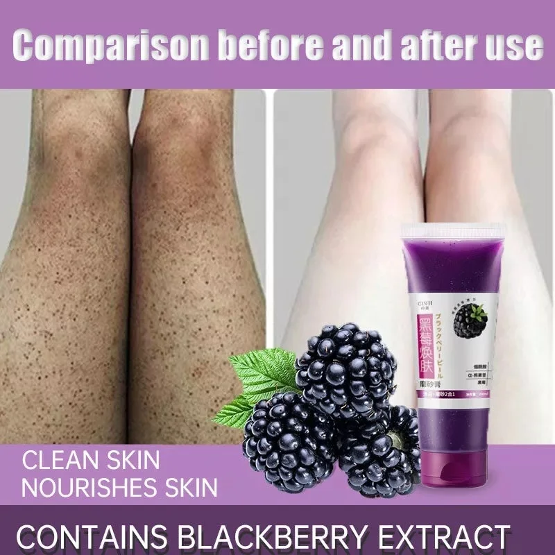 60g Blackberry Dead Skin Removal Cream Natural Deep Exfoliator Scrub Cleansing Peeling Gel for Face & Body Smooth Whitening