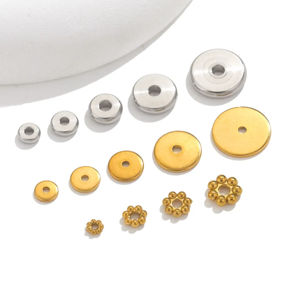 50 Stück Edelstahl-Gänseblümchen-Abstandsperlen für die Schmuckherstellung, Schneeflocken-Perlen für DIY-Armbänder, Schmuckherstellungszubehör – Detail 4