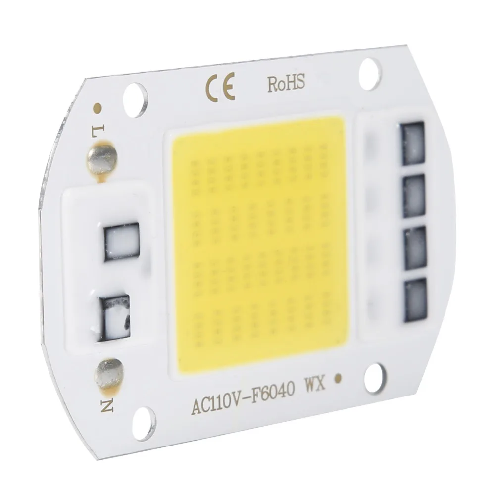 

2pcs AC110V COB LED Bulb 50W Aluminum Base Integrated Chip Light Source Warm White/White COB Chip Light For Spotlight Floodlight