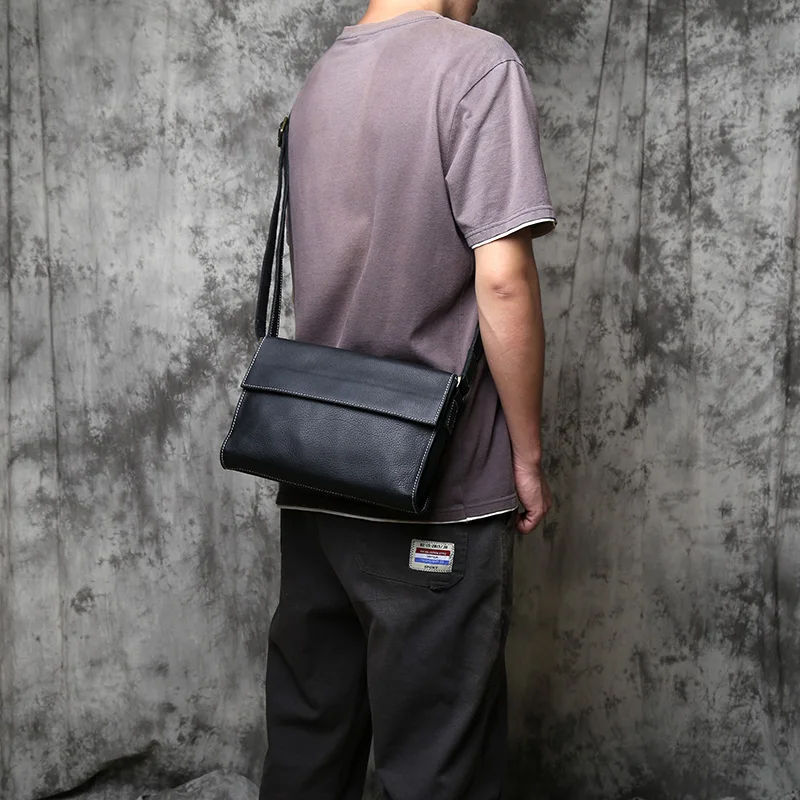 Nzpj Echt leder Herren Umhängetasche Top Layer Rindsleder Umhängetasche Umhängetasche Tablet Tasche geeignet für 10 Zoll iPad – Detail 4