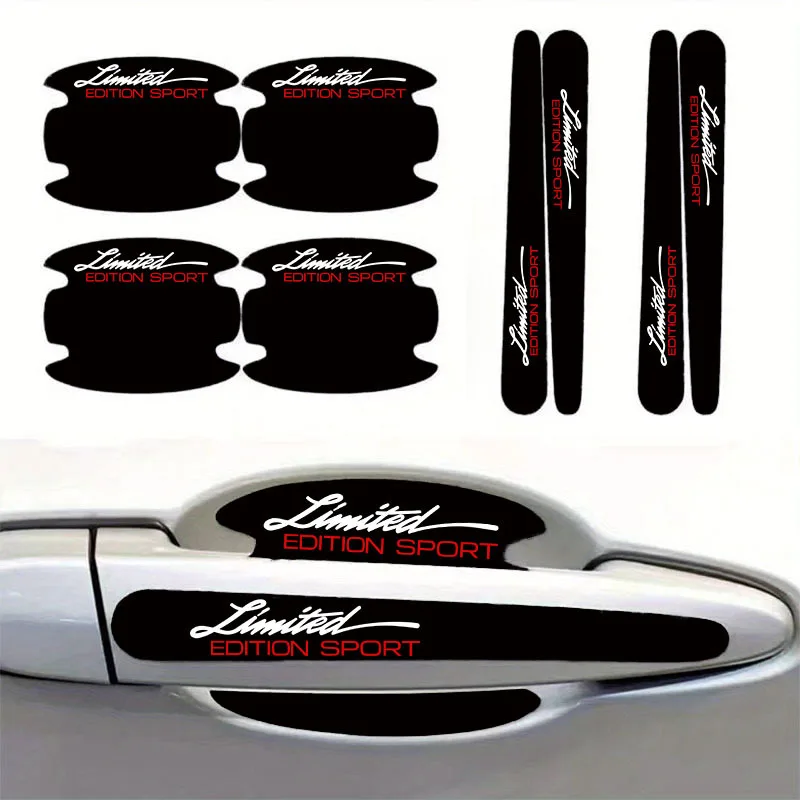 

8Pcs/set Limited Edition Sport Door Handle & Bowl Stickers, Anti-scratch Protective Decals for Universal Cars