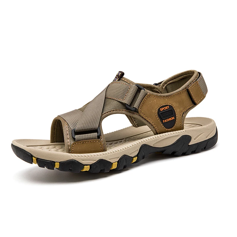 

Brand Classic Mens Sandals Summer Genuine Leather Sandals Men Outdoor Casual Lightweight Sandal Fashion Men Sneakers Size 38-46