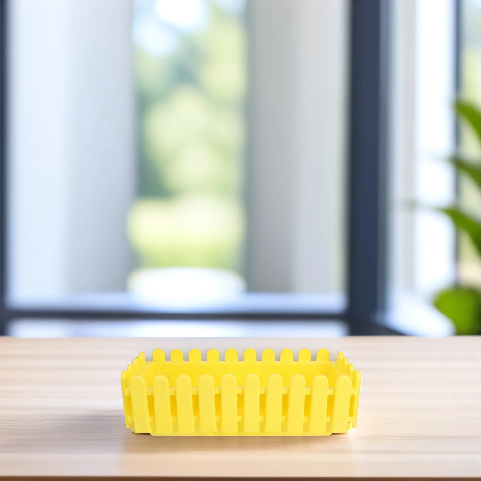 

Decorative Rectangular Plastic Flower Pot Durable Material for Courtyard Garden Fence Restaurants Hotels Outdoor Decor