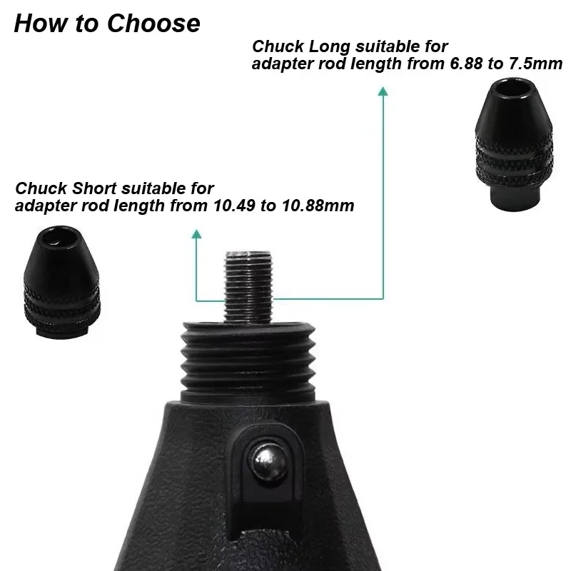 Micro Mini Drill Chuck Adapter 0.5-3.2mm Brass Collet Bit M7/8×0.75 Nut Electric Motor Shaft For Dremel Rotary Tools Power Tools