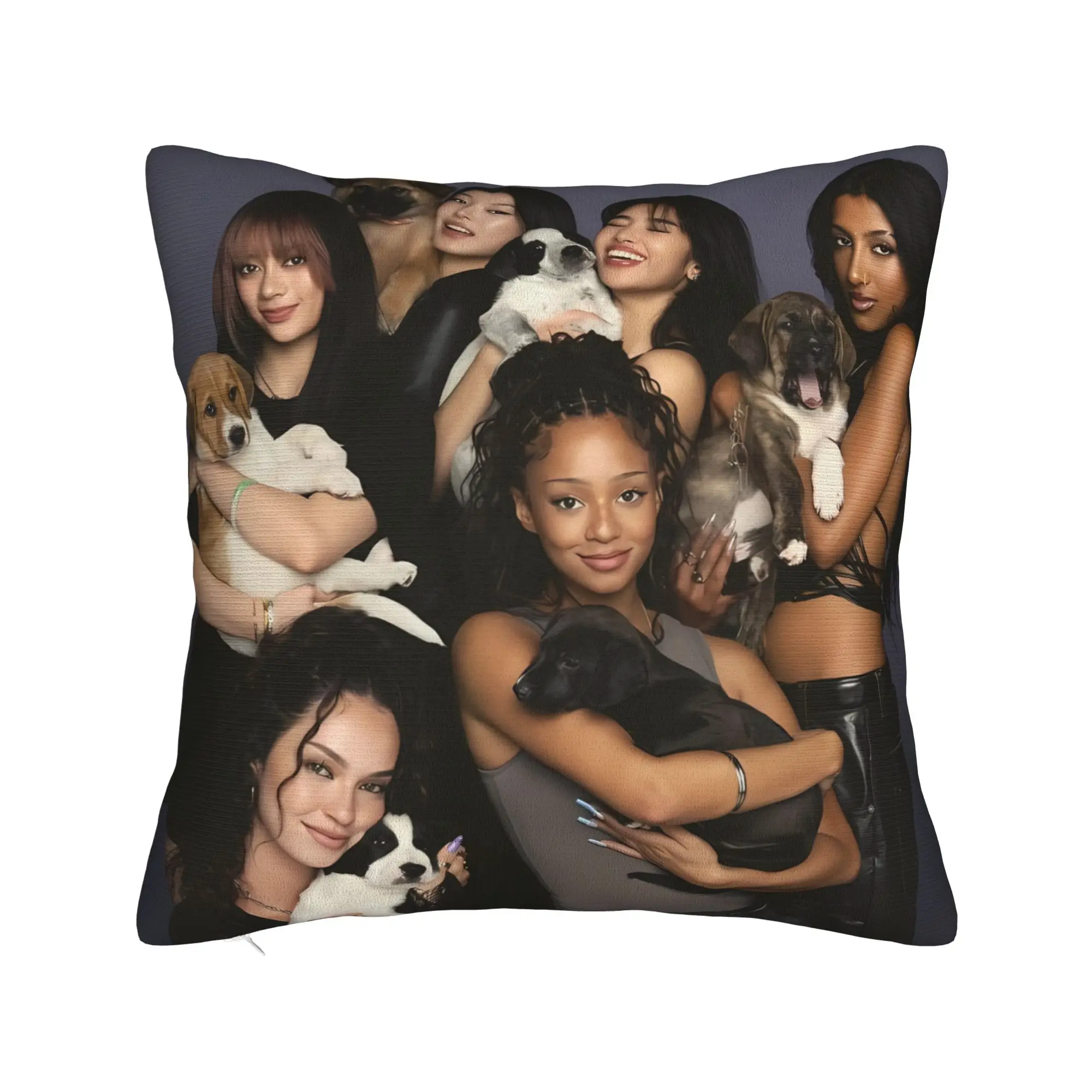Pillow Cover Katseye Kpop Music Girls  Funny Pillow Case For Sofa Couch Bed Living Room Pillowcases