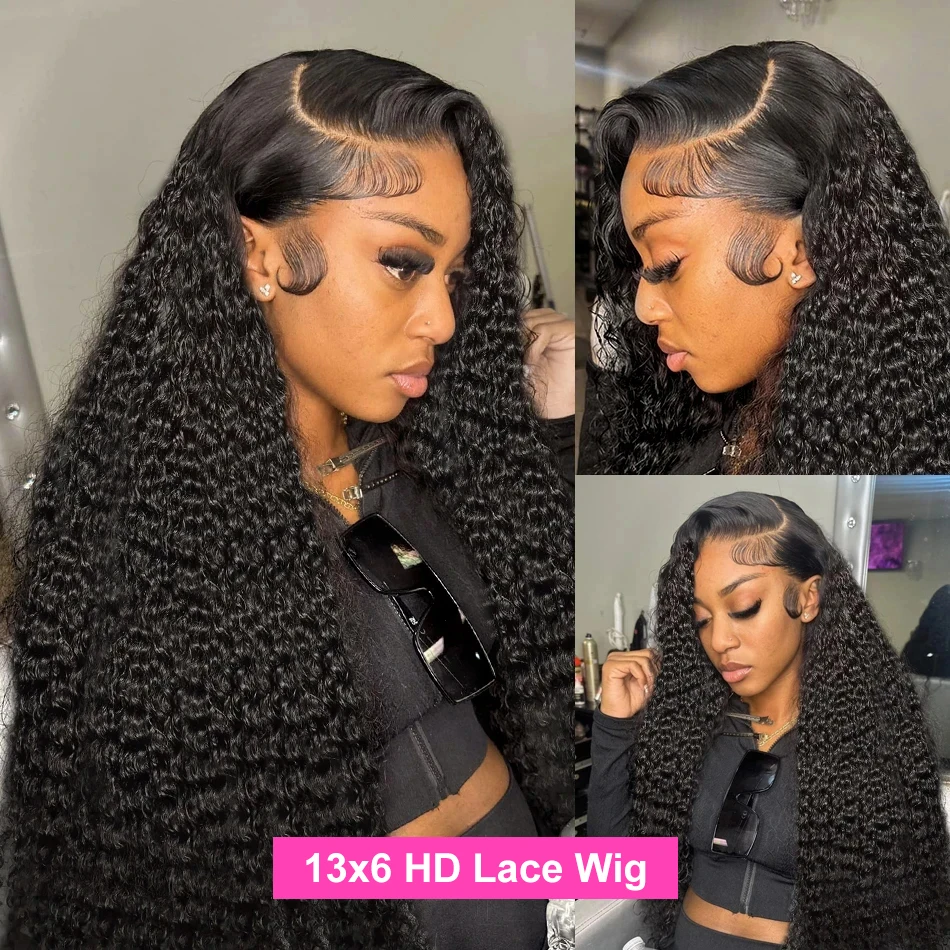 Luvin 30 40 Inch Deep Wave 13x6  13x4 Lace Front Human Hair Wig 250% Remy Curl 360 Full Lace Frontal Wig Human Hair For Women