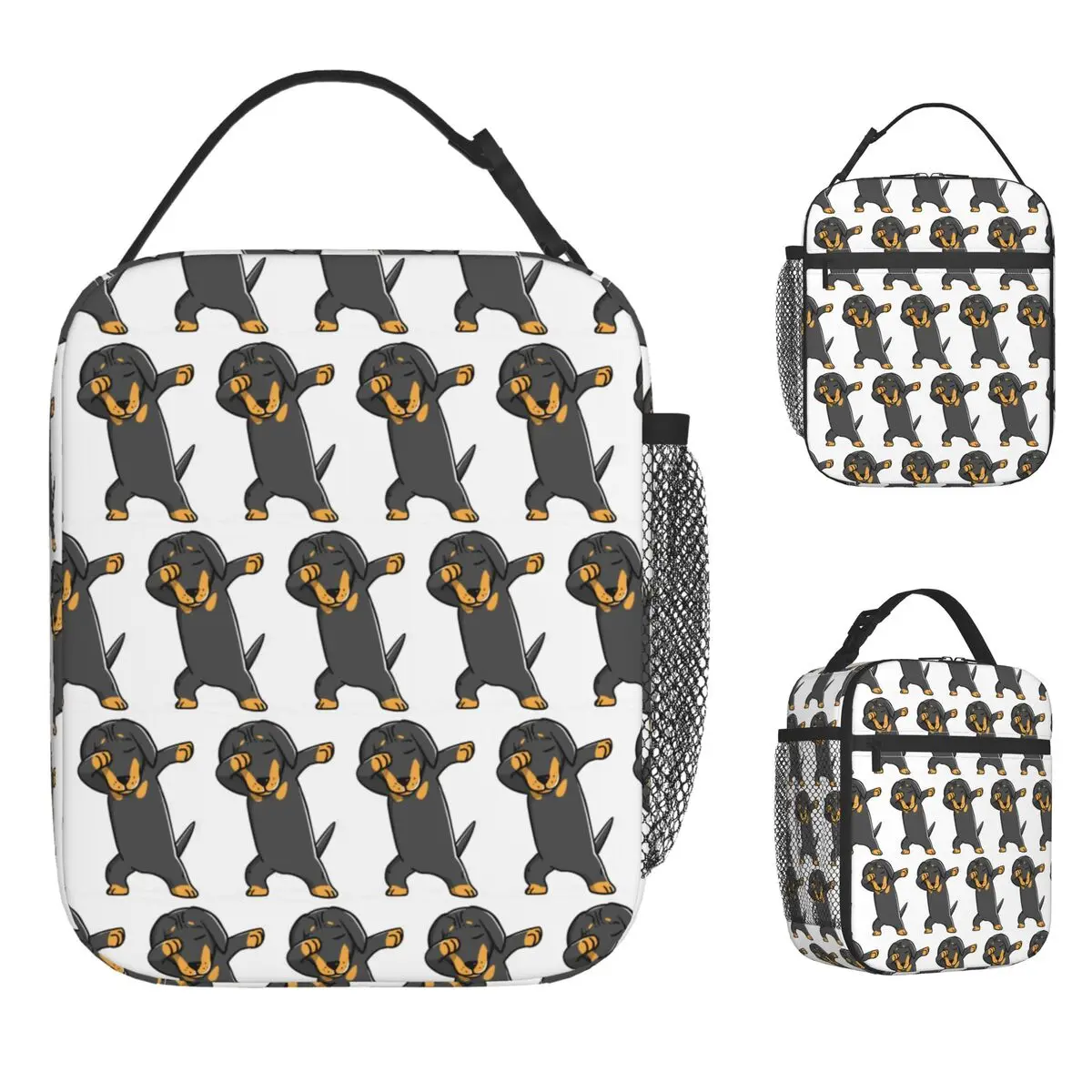 

Термосумка для обеда с забавным такшундом, изолированная, портативная, для хранения еды на природе
