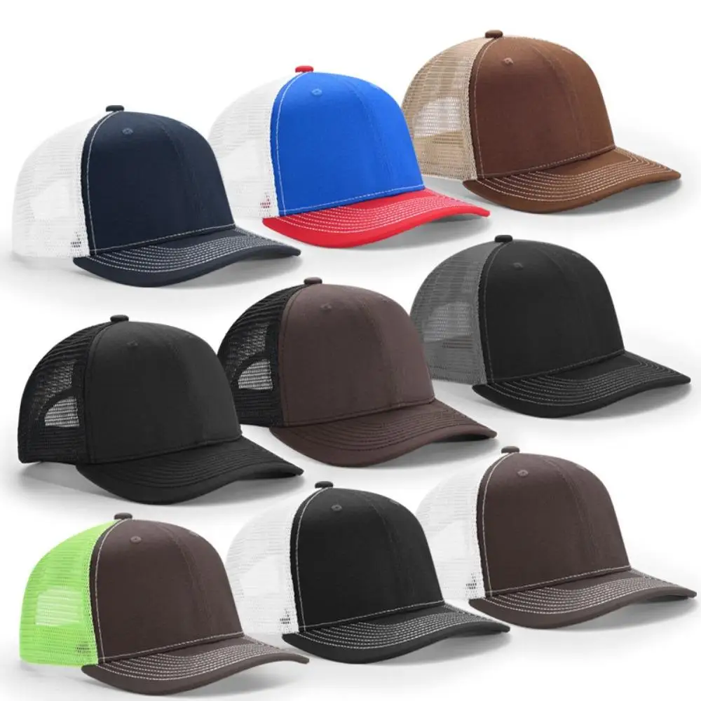 Hot Sale Unisex Cap Slight Curved Brim Style Trucker Hat  Men & Women Casual Outdoor Breathable Summer Cap