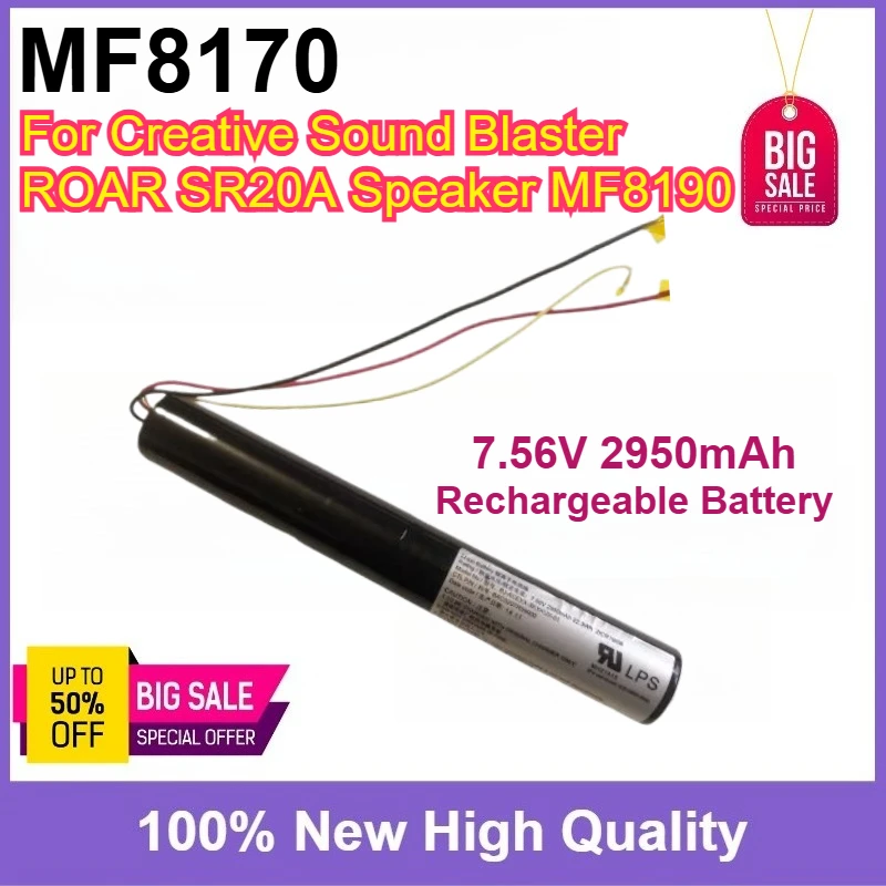 New MF8170 7.56V 2950mAh Rechargeable Li-ion Battery For Creative Sound Blaster ROAR SR20A Speaker MF8190 Replacement Battery