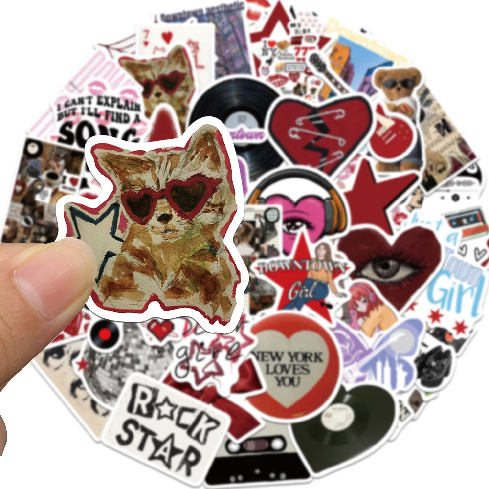 10/30/50pcs INS Style Downtown Y2K Girls Stickers Aesthetic Graffiti Motorcycle Phone Car Laptop Waterproof Sticker Kids Toy