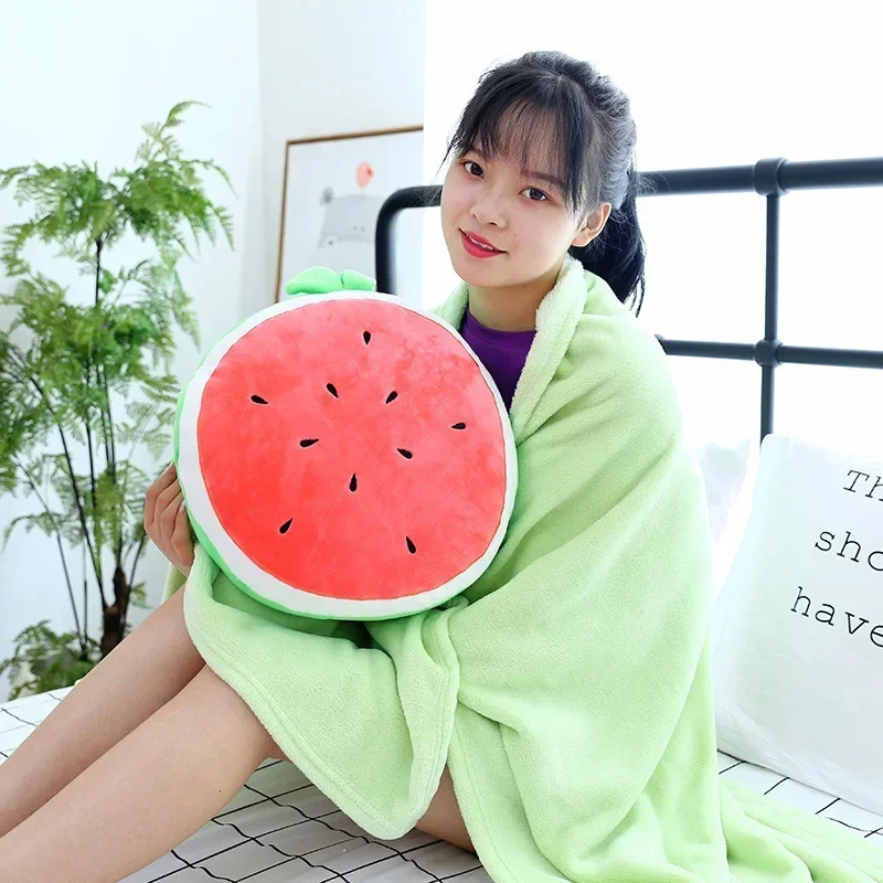 2 in 1 Pillow blanket filling fruit vegetables food Anti-stress soft creative pillow cushion plush girl hobby Children toy gift