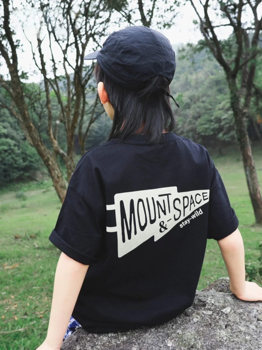 FaceC Mountain Series Kids' Cotton T-Shirt Short Sleeve Loose Fit Breathable Summer Camping Children's Casual Top