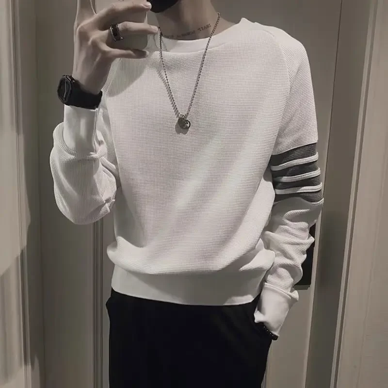 Sweatshirts It Quotes Emo Male T Shirts Luxury 2024 Korean Pullover Autumn Tops for Men Social Original Tee Designer New Clothes