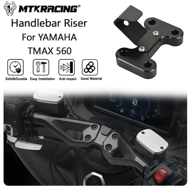 

MTKRACING Handlebar Riser For YAMAHA TMAX 560 2022-2024 Motorcycle Upper Riser Clamp Handlebar Riser Kit tmax560 T-max