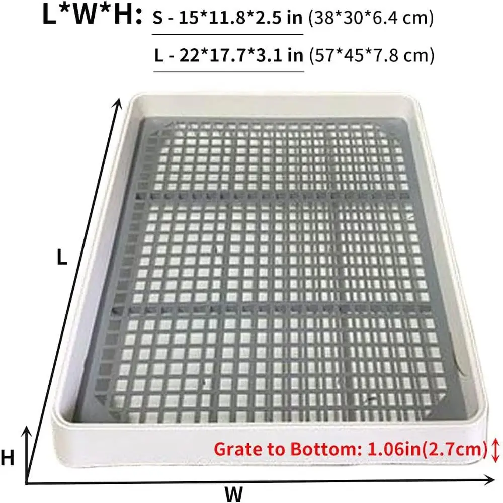 22x18 Super Large Rabbit Litter Box with Grate for Cage, Extra Large Bunny Restroom Tray Pan Toilet, Fits 2 Rabbits