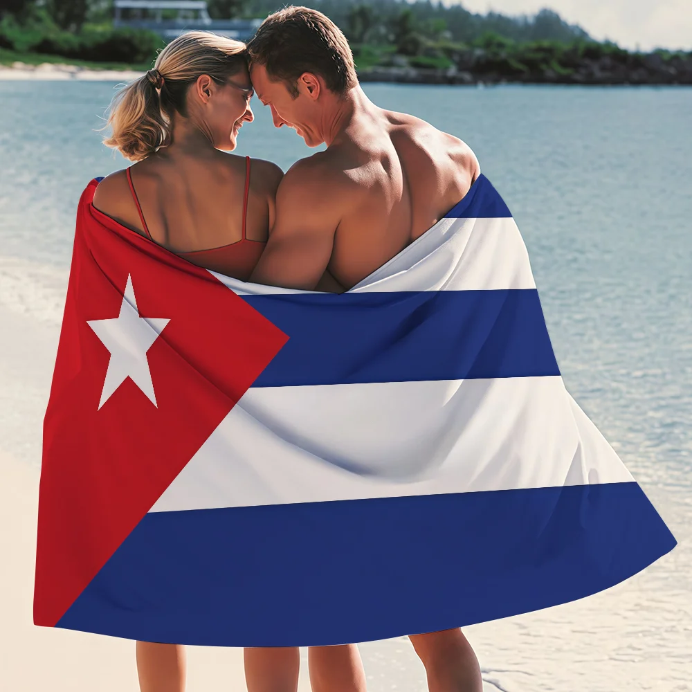 Flag Cuba Towel Quick Drying Beach Towels Are Suitable For Swimming Pools Camping Yoga And The Gym