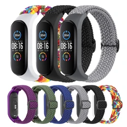 Elastic Braided Strap For Xiaomi Mi band 7 6 5 4 3 Band Nylon Adjustable Bracelet For Amazfit Band 5 Correa Watchband Wristband