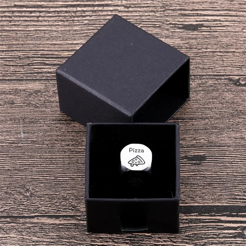 

A64T-Food Decision Dice Decider для пары, парня, подруги, мужа, жена, дата, ночь, игральные кости, подарки для него, ее, прочное серебро