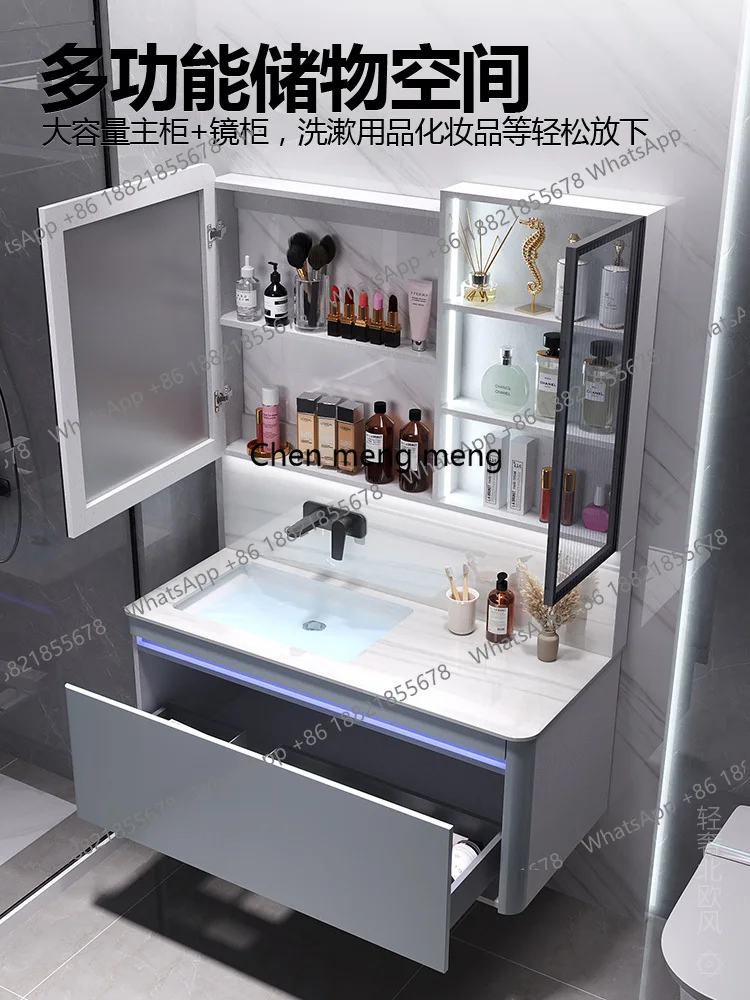 Nordic Bathroom Vanity Cabinet With Sink Furniture Combination Set Modern Minimalist Washstand Stone  Wash
