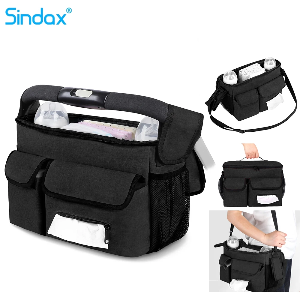 

Сумка для детской коляски, подвесная сумка для детской коляски, большая вместительная сумка для мамы, портативная корзина для хранения, уличная ручная сумка для хранения