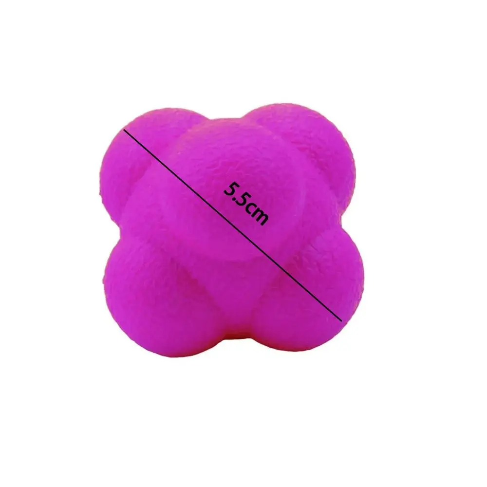 Bola de reação hexagonal durável de 5.5cm, melhora a coordenação olho-mão, jogos reflexos, bola de direção irregular, bola de treinamento portátil