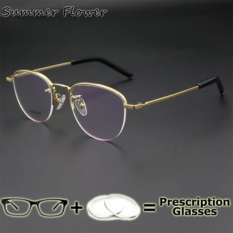 

Prescription Glasses Pure Titanium Super Quality Optical Eyewear Men Women Round Glasses Fashion Myopia Minus Lens Photochromic