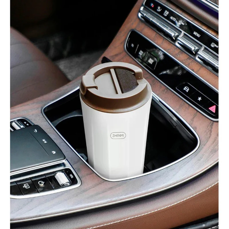 USB Car Plug Electric Heating Bottle Leakproof Hot Water Boiling Portable Office Outdoor Thermos Cup Intelligent LED Display