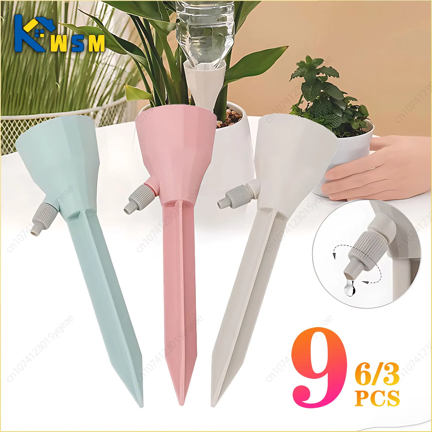 Sistema de riego por goteo ajustable para plantas en macetas de interior y exterior, pinchos de riego automático, herramientas de jardinería, 3/6/9 piezas