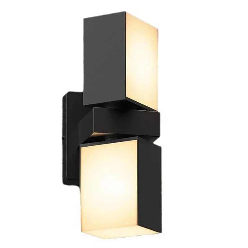 AK25-LED luz de parede dupla cabeça varanda lâmpada ip65 arandelas parede à prova dip65 água wifi app controle luzes inteligentes para cerca jardim 110v